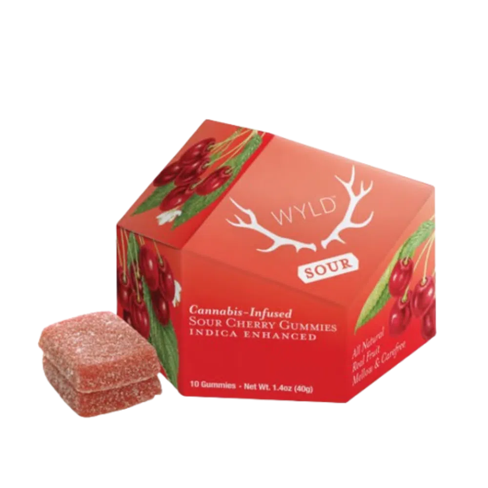 WYLD – Sour Cherry Indica Enhanced Gummies 100mg WYLD – Sour Cherry Indica Enhanced Gummies 100mg