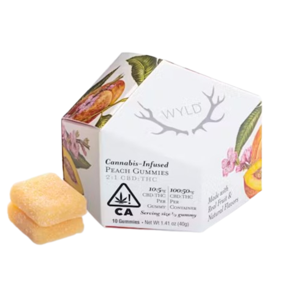 WYLD – Peach 2:1 CBD + Hybrid Enhanced Gummies – 100mg CBD:50mgTHC WYLD – Peach 2:1 CBD + Hybrid Enhanced Gummies – 100mg CBD:50mgTHC