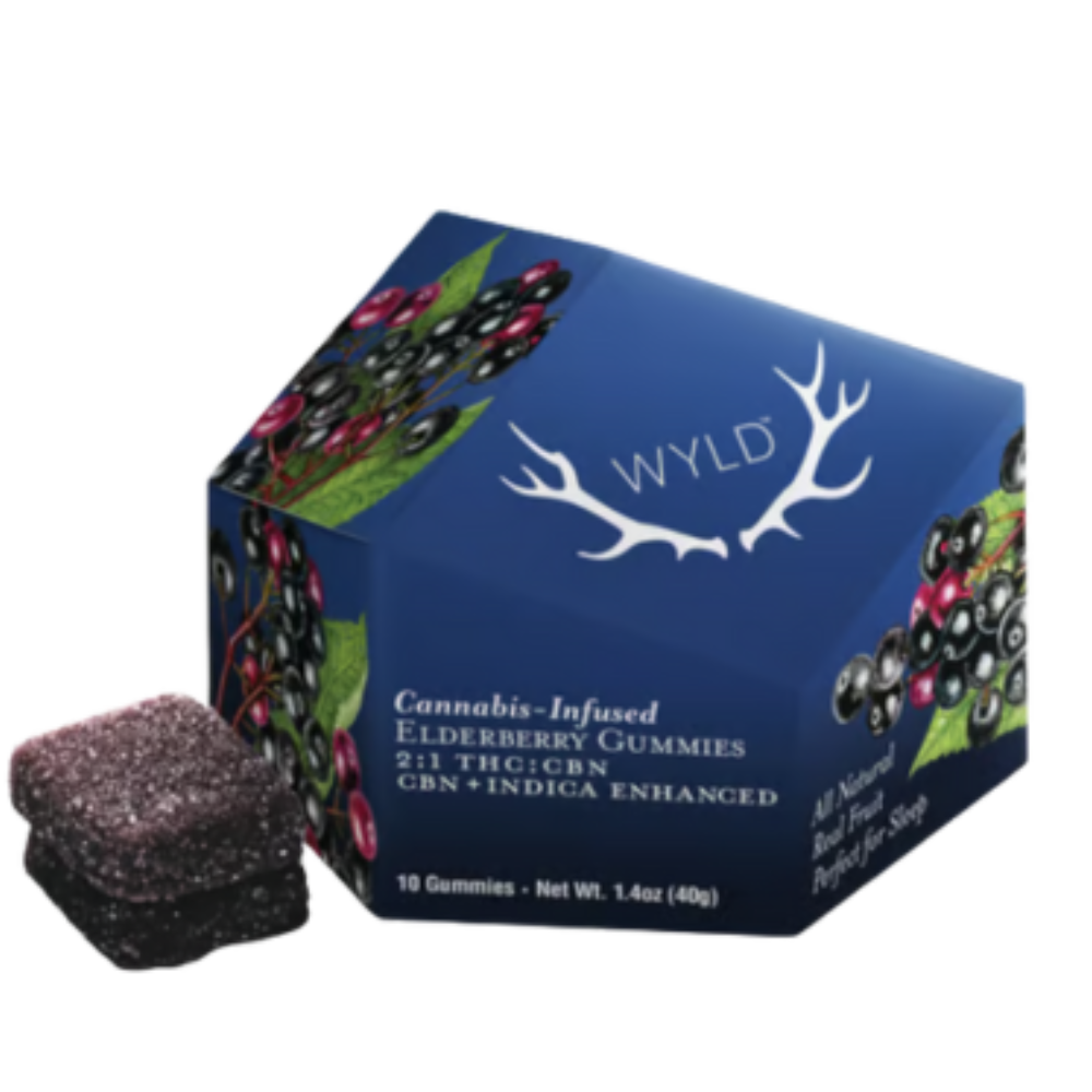 WYLD – Elderberry 1:2 CBN + Indica enhanced gummies I 100mg THC:50mg CBN WYLD – Elderberry 1:2 CBN + Indica enhanced gummies I 100mg THC:50mg CBN