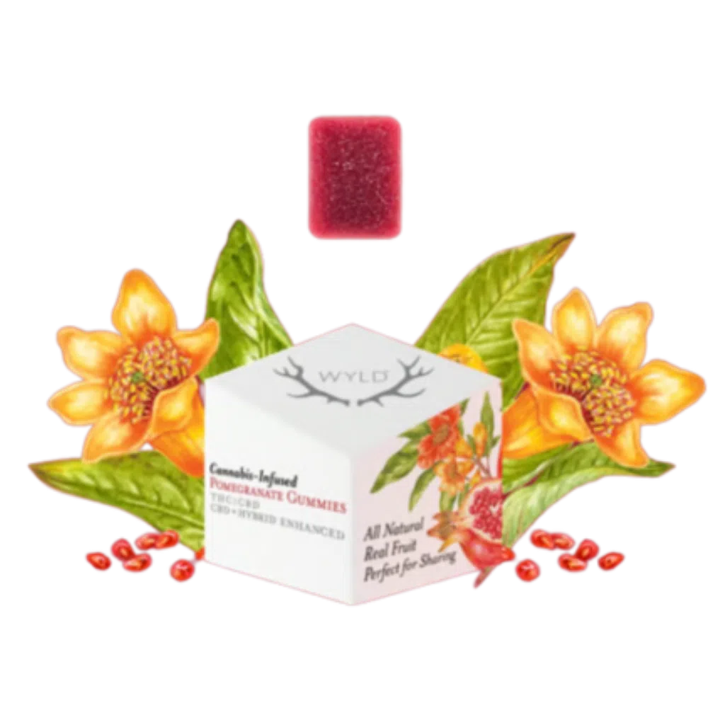 WYLD – Pomegranate 1:1 CBD + Hybrid Enhanced Gummies – 100mg CBD:100mgTHC WYLD – Pomegranate 1:1 CBD + Hybrid Enhanced Gummies – 100mg CBD:100mgTHC