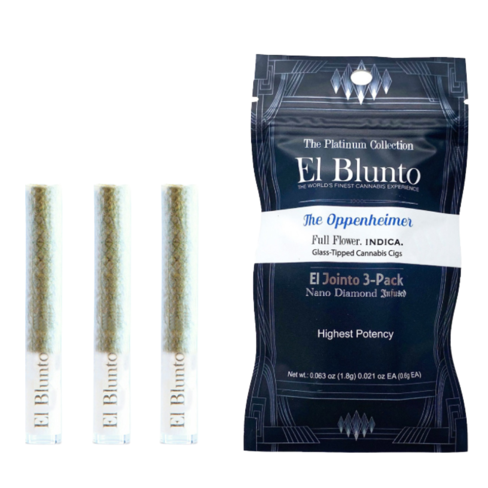 El Blunto – The Oppenheimer – El Jointo Diamond Infused 3-Pack (Indica) – 1.8g Total El Blunto – The Oppenheimer – El Jointo Diamond Infused 3-Pack (Indica) – 1.8g Total
