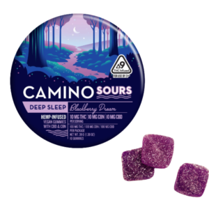 Camino Sours – Deep Sleep – Blackberry Dream – 10mg THC/10mg CBN/10mg CBD Camino Sours - Deep Sleep - Blackberry Dream - 10mg THC/10mg CBN/10mg CBD