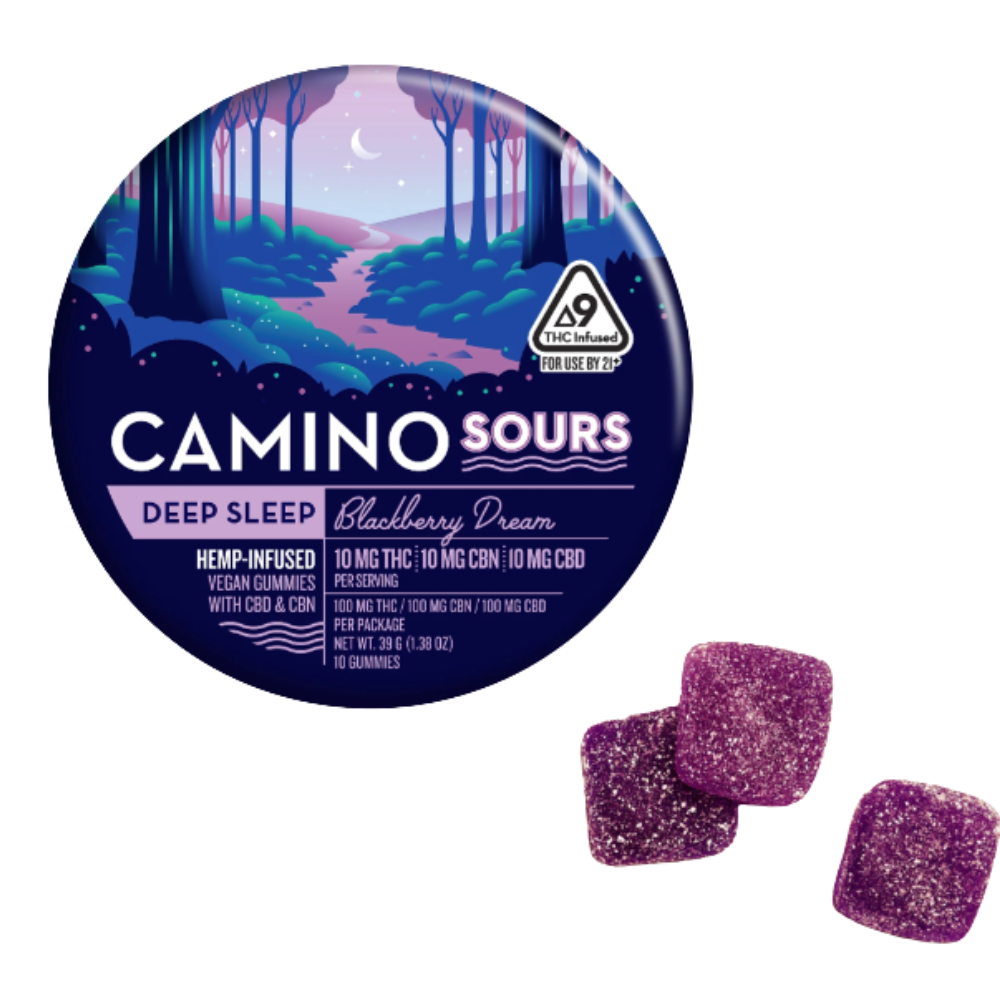Camino Sours – Deep Sleep – Blackberry Dream – 10mg THC/10mg CBN/10mg CBD Camino Sours – Deep Sleep – Blackberry Dream – 10mg THC/10mg CBN/10mg CBD