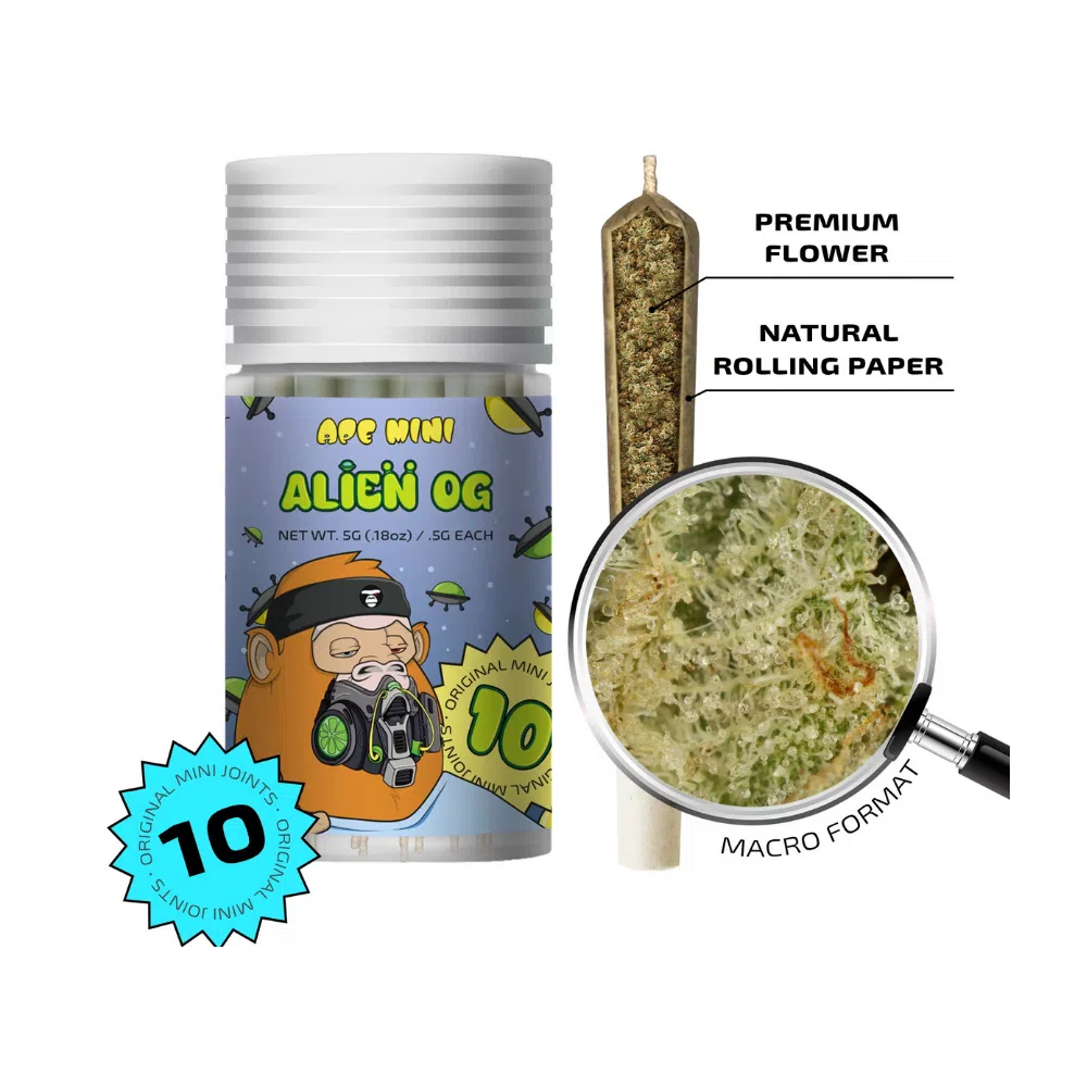 Ape Mini – Alien OG – 5G Total – 0.5g Each Joint (Hybrid) Ape Mini – Alien OG – 5G Total – 0.5g Each Joint (Hybrid)