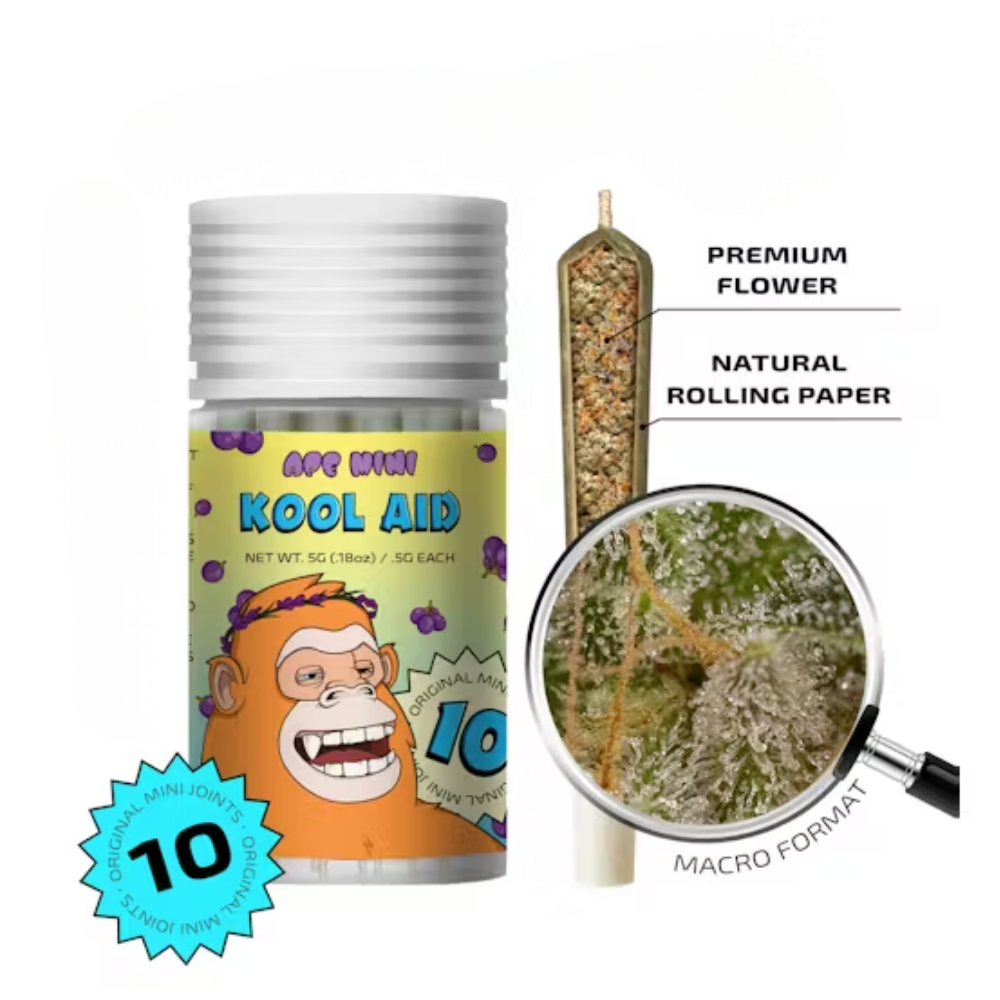 Ape Mini – Kool Aid – 5G Total – 0.5g Each Joint (Sativa) Ape Mini – Kool Aid – 5G Total – 0.5g Each Joint (Sativa)