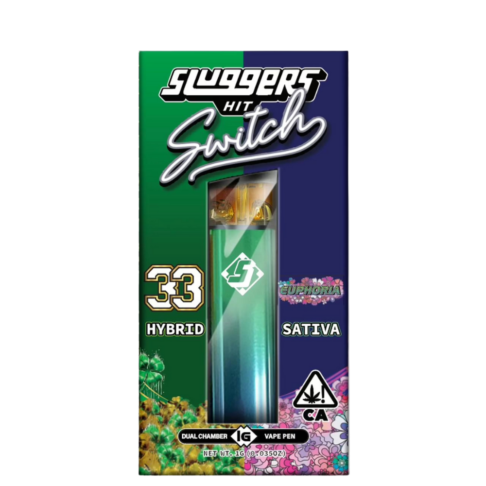Slugger’s Hit – 2g Dual Chamber Disposable Pen – 33 (H) / Euphoria (S) (Hybrid) Slugger’s Hit – 2g Dual Chamber Disposable Pen – 33 (H) / Euphoria (S) (Hybrid)